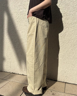 Summer cotton wide-leg pants