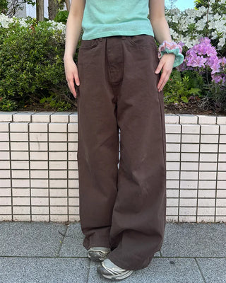Wide bootcut cotton pants