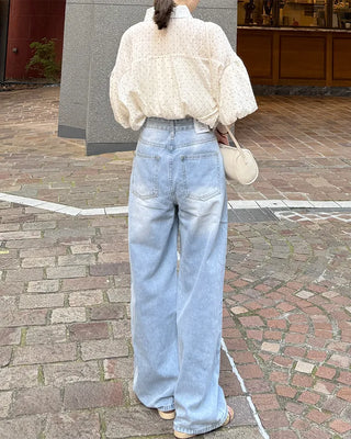 Wide-fit denim pants
