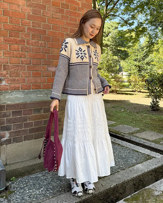 Studded suede shoulder bag