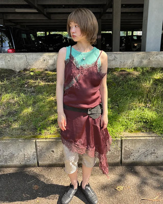Satin lace camisole dress