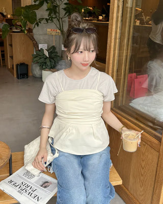 Simple round neck short-sleeved T-shirt