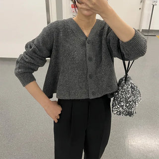 A-line knit cardigan