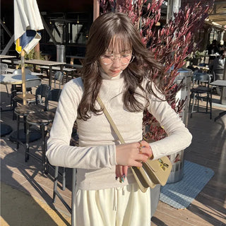 Shirred Warmer Turtleneck