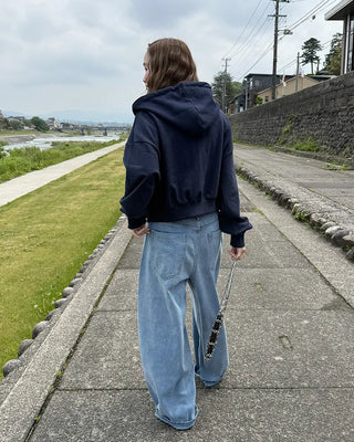 Two-way hooded zip-up