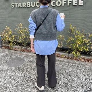 Basic Round Neck Knit Vest