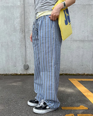 Wide-fit striped easy pants