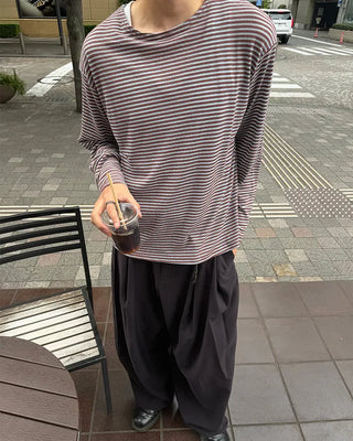 Oil-washed splatter wide tennis pants