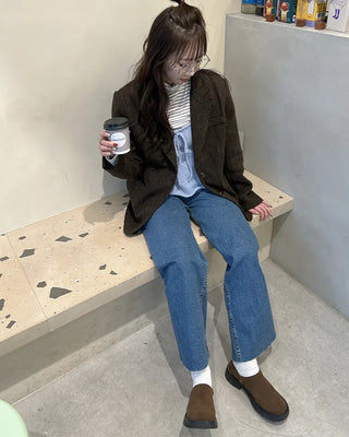 Patch pocket denim pants