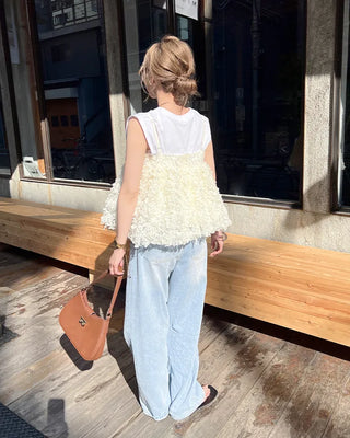 Basic straight wide-fit denim pants