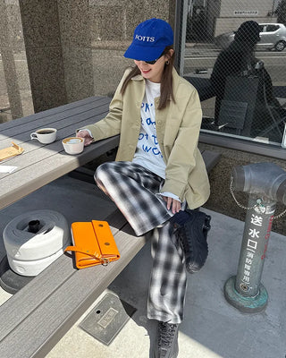 Checked Banding Pants
