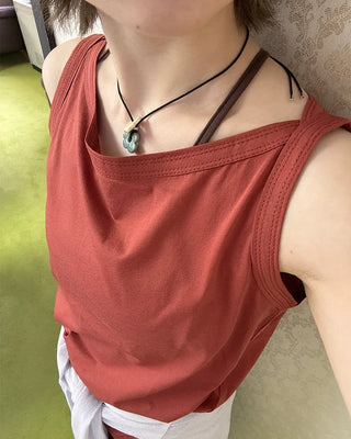Boat neck layered camisole
