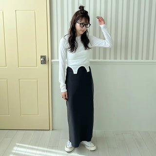 Unbalanced Rib T-shirt