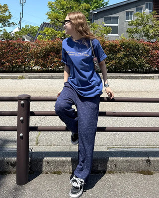 Flower Summer Waffle Easy Pants