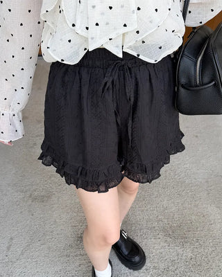 Punching Can-Can Frill Elastic Waist Shorts