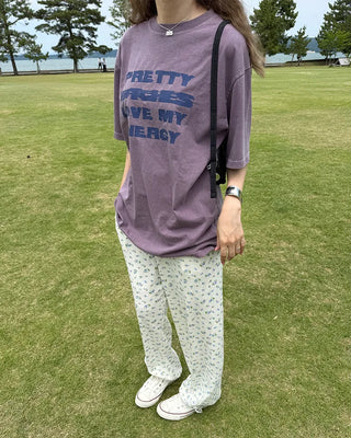 Flower Summer Waffle Easy Pants