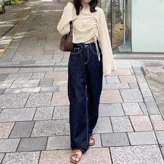 String Shirring Cropped Knit