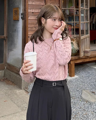 Wave openwork knit