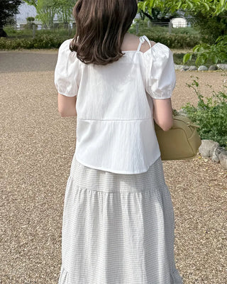 2-way ribbon strap blouse