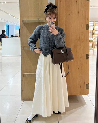Soft raglan sleeve round neck cardigan