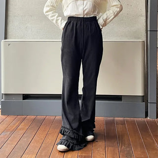 Ribbed Frill Banding Pants