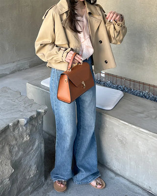 Belted Short Trench Coat