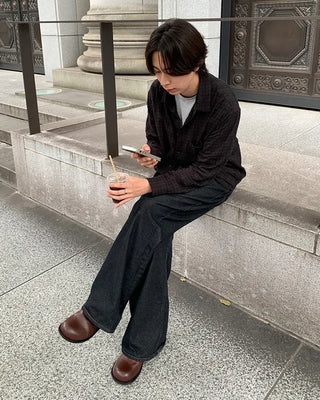 Flared selvedge denim pants