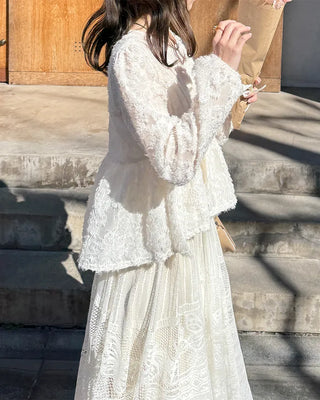 Flower lace blouse