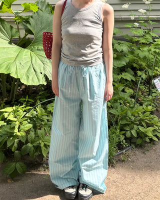 Wide striped easy pants