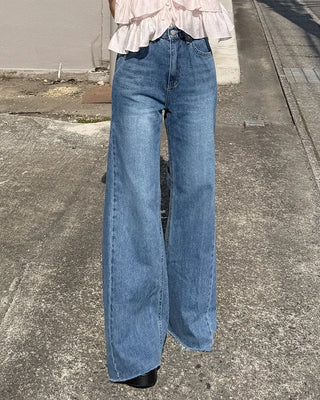 Slit detail denim pants