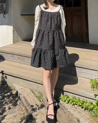 Polka Dot Can-Can String Mini Camisole Dress