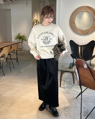 Lettering Cropped Sweatshirt