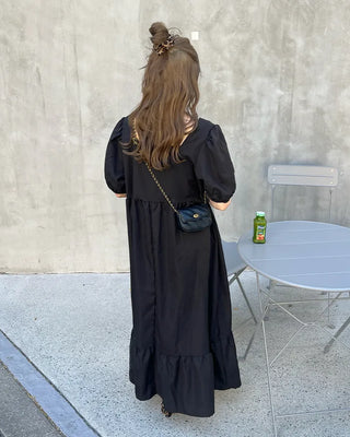 Square neck long dress