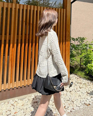 Crochet Point Knit Cardigan