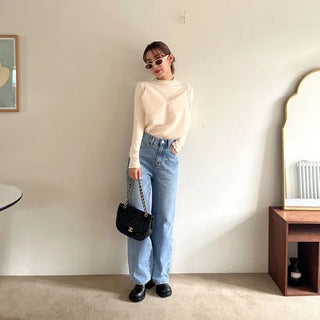 Wide-fit denim pants
