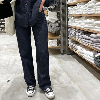 hake black denim pants