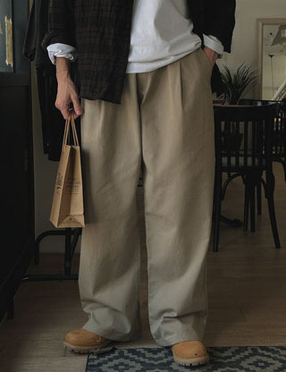 [Triple Length] Cotton Wide Elastic Waist Pants (6 colors)