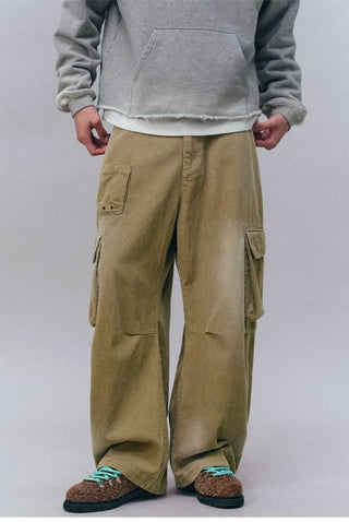 [Monterest] Washed Corduroy Wide Leg Work Pants