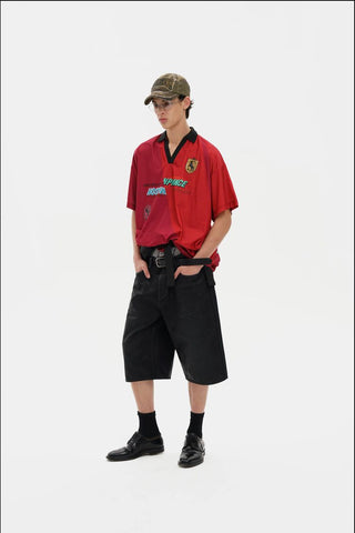 [MASONPRINCE] Quick-Dry Layered Badge Sport Jersey