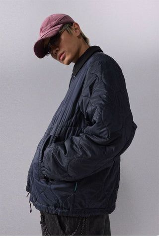 [Monterest] Quilted Coach Jacket with Corduroy Collar