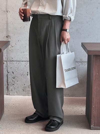 Meaning Double-Pleat Wide Slacks
