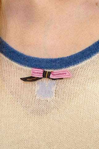 [Moromoro2] Striped Bow Knit Sweater