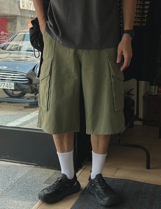 Copper Washed Cotton Cargo Shorts (4 colors, S~L)