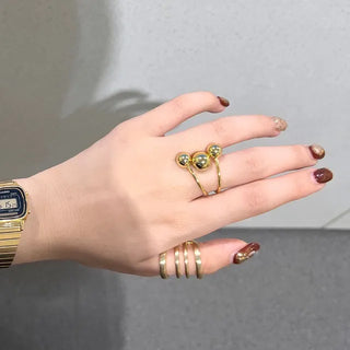 Layering Three Ball Ring