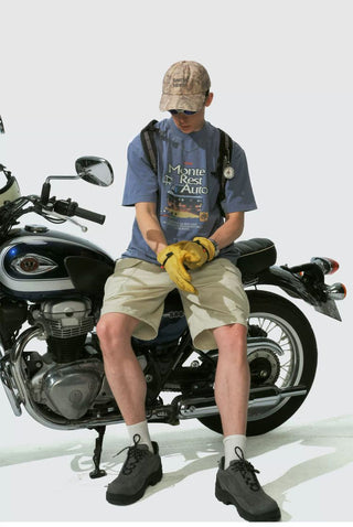 [Monterest] Washed Cotton Racing Print T-Shirt