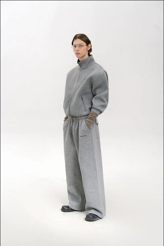 [MASONPRINCE] Heavyweight Air Layer Stand Collar Hoodie Set