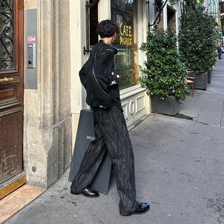 Unique Pattern Denim Pants