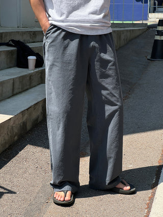 Libero Pigment Linen Long Wide Pants