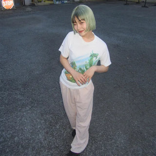 Summer nylon elastic waist pants