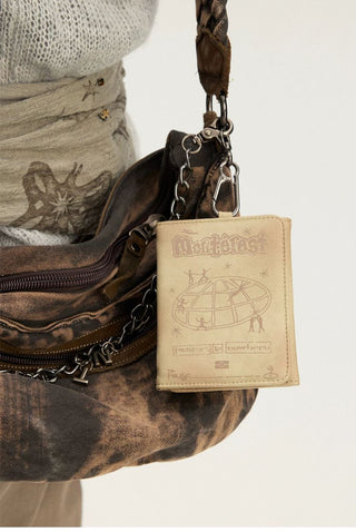 [Monterest] PU Leather Tri-Fold Passport Wallet with Chain